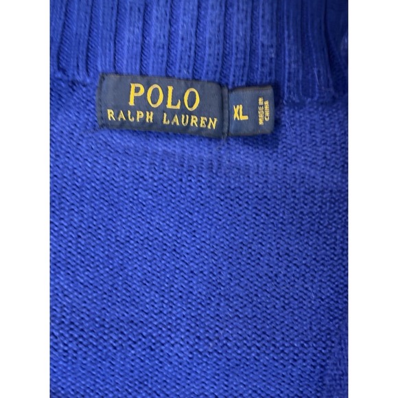 Polo Ralph Lauren Men's Blue 1/4 Zip Sweater Pullover Long Sleeve Size XL - Picture 9 of 15